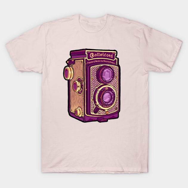 Rolleicord Art Deco TLR Camera T-Shirt by CameraCHI